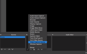 screenshot of video capture device